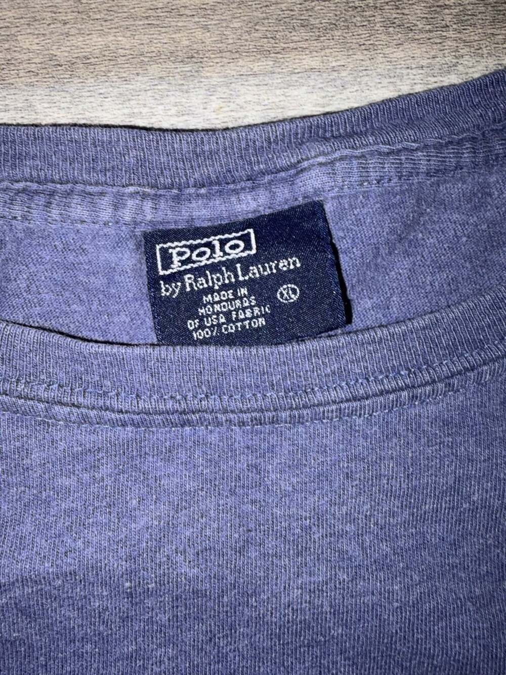 Polo Ralph Lauren Vintage Blue Long Sleeve T-Shirt with Red Pony Logo XL